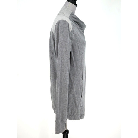 Lululemon Jacket Womens 10 Gray Coast Easy Wrap Stretch Knit Cowl Athleisure - Picture 5 of 14